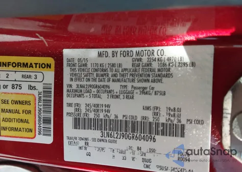 2016 Lincoln Mkz from USA, damaged, VIN 3LN6L2J90GR604096